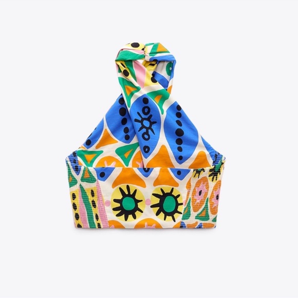 Zara Printed 2pc Co Ord Skirt Set halter top Size Small/Skirt XS NWT - Picture 9 of 15